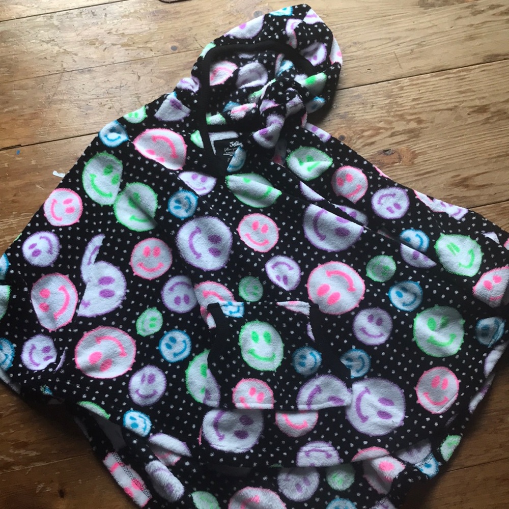 hooded fleece poncho